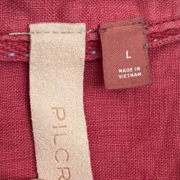 Anthropologie Pilcro Nantucket Red Linen blouse (size L) - Picture 2 of 5